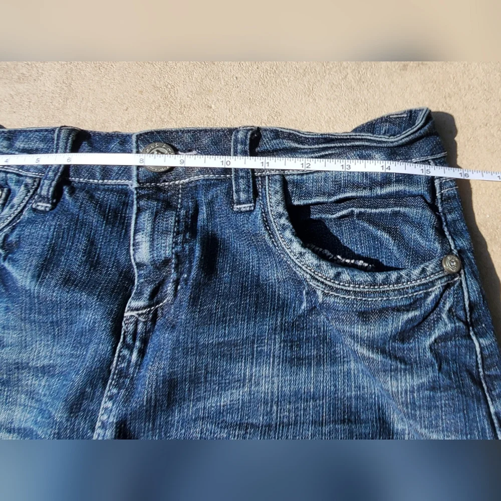 Star Zippered DENIMN Mini Skirt size Large Y2K Fashion - Picture 7 of 8